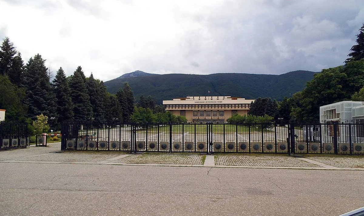 The National Museum of History of Bulgaria in the Boyana district, a large columned building