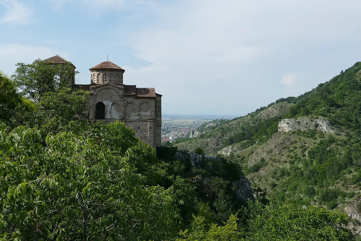 The Church of the Holy Mother of God perched on the rocky ridge of Asen's Fortress