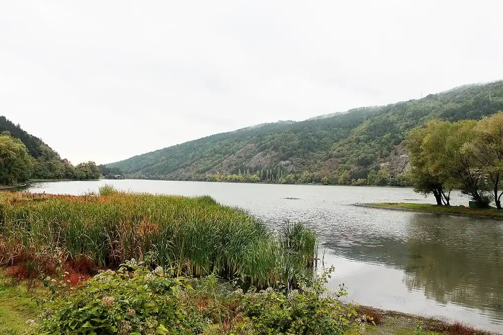 Pancharevo Lake southeast of Sofia on the road toward Samokov and Borovets