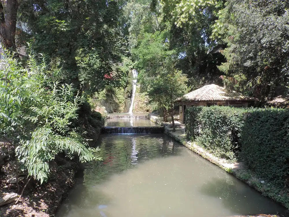 Stone terraces and exotic planting in the Balchik Botanical Garden above the Black Sea