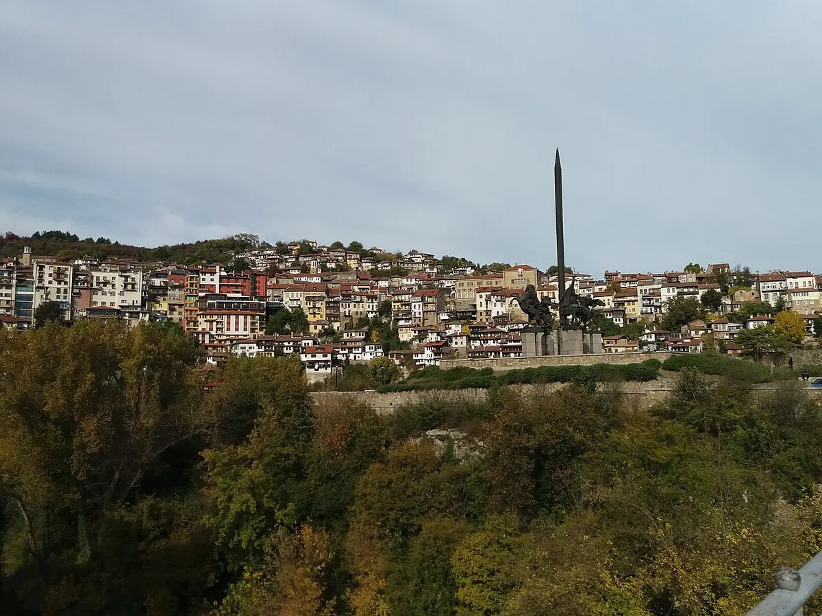 A cobbled lane of old Revival houses in the Varusha quarter of Veliko Tarnovo